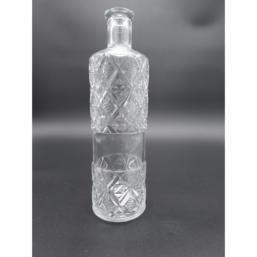 Vintage‎ Glass Liquor Decanter, heavy pressed or cut glass bottlel